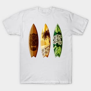 three decorated surfboards island style T-Shirt